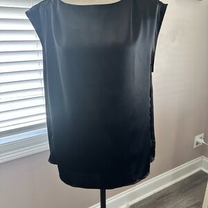 LOFT Black Satin Blouse
